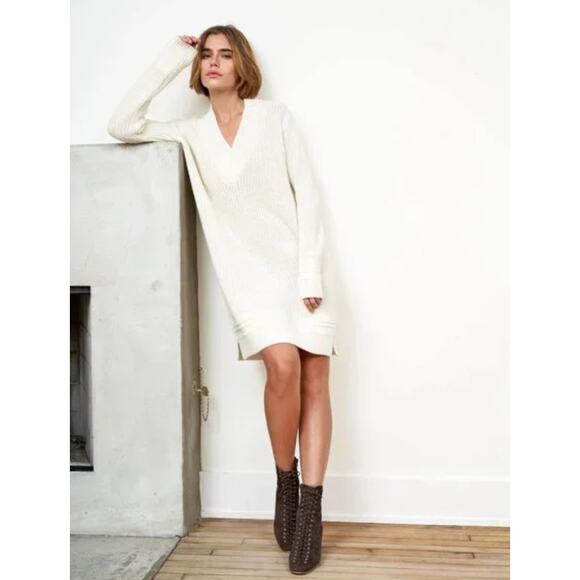 La Ligne Dresses & Skirts - LA LIGNE Cricket Knit Wool Sweater Dress in Cream NEW Size XS